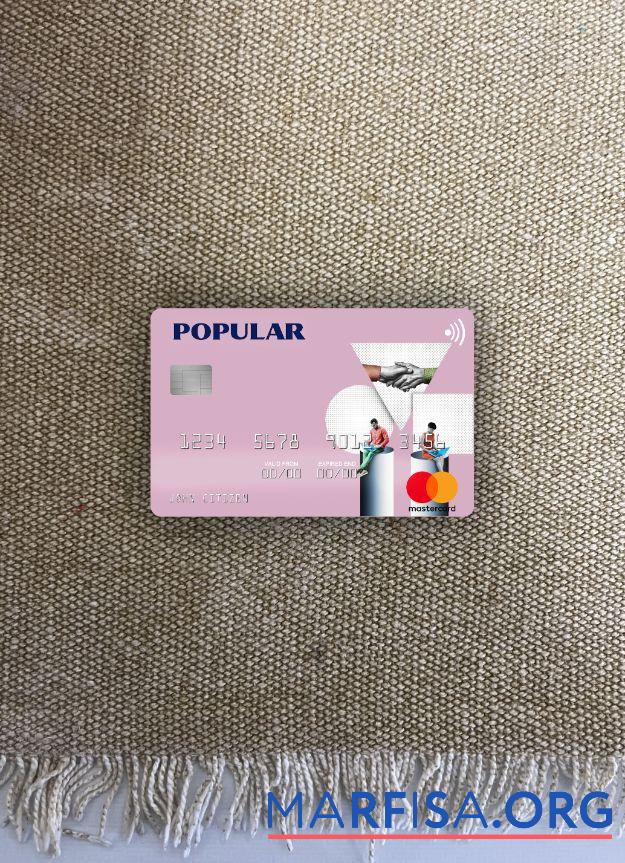 Blank USA Popular, Inc. Bank mastercard front example
